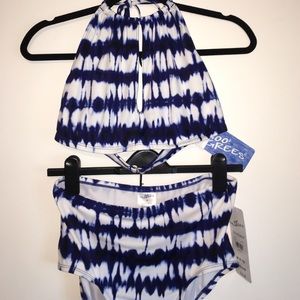 NWT High Waisted Tie Die Bikini 😍 Blue and White